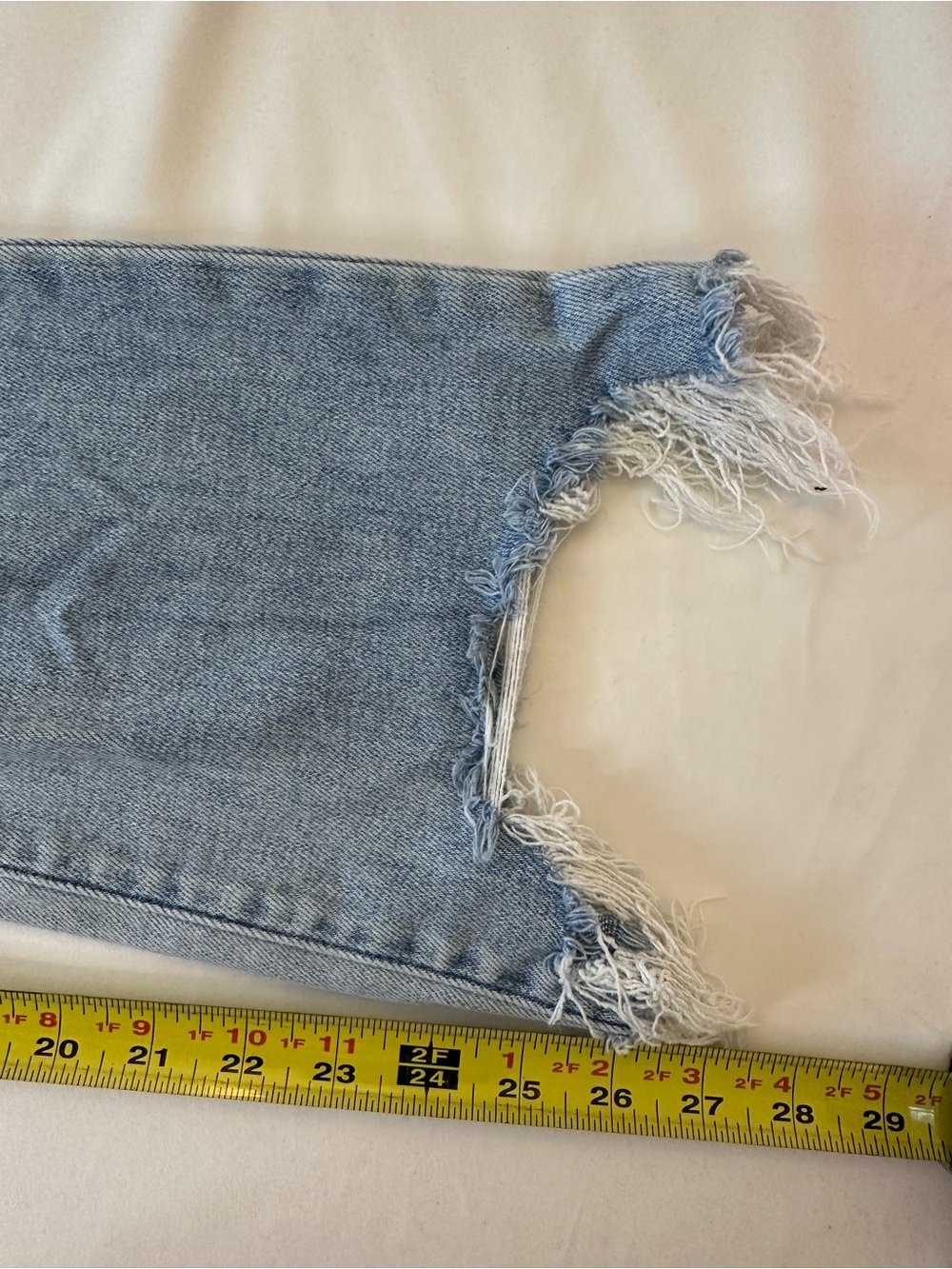 Hidden Light Blue Distressed Flare Jeans with Frayed Hem - Picture 7 of 7